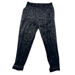 Urban Outfitters Ecote Crushed Velvet Joggers Lounge Pants Black Elastic Waist M